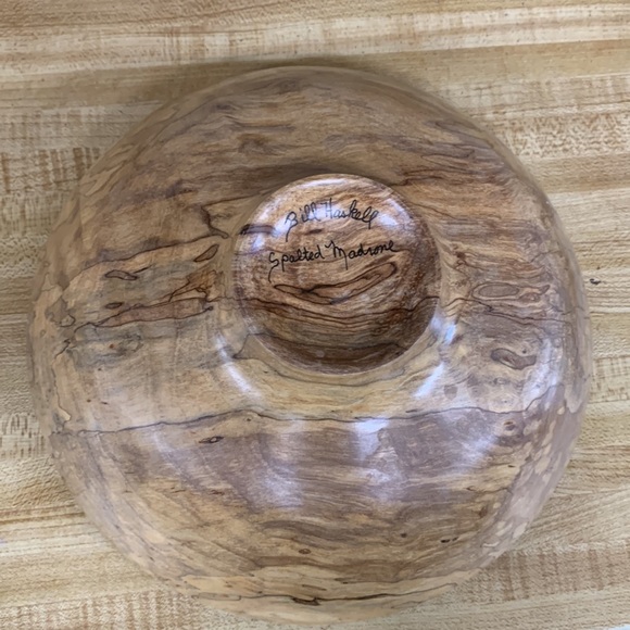 Wood Bowl Bill Haskell Spalted Madrone Wood Artisan Crafted Bowl Unique Gift - Picture 2 of 4